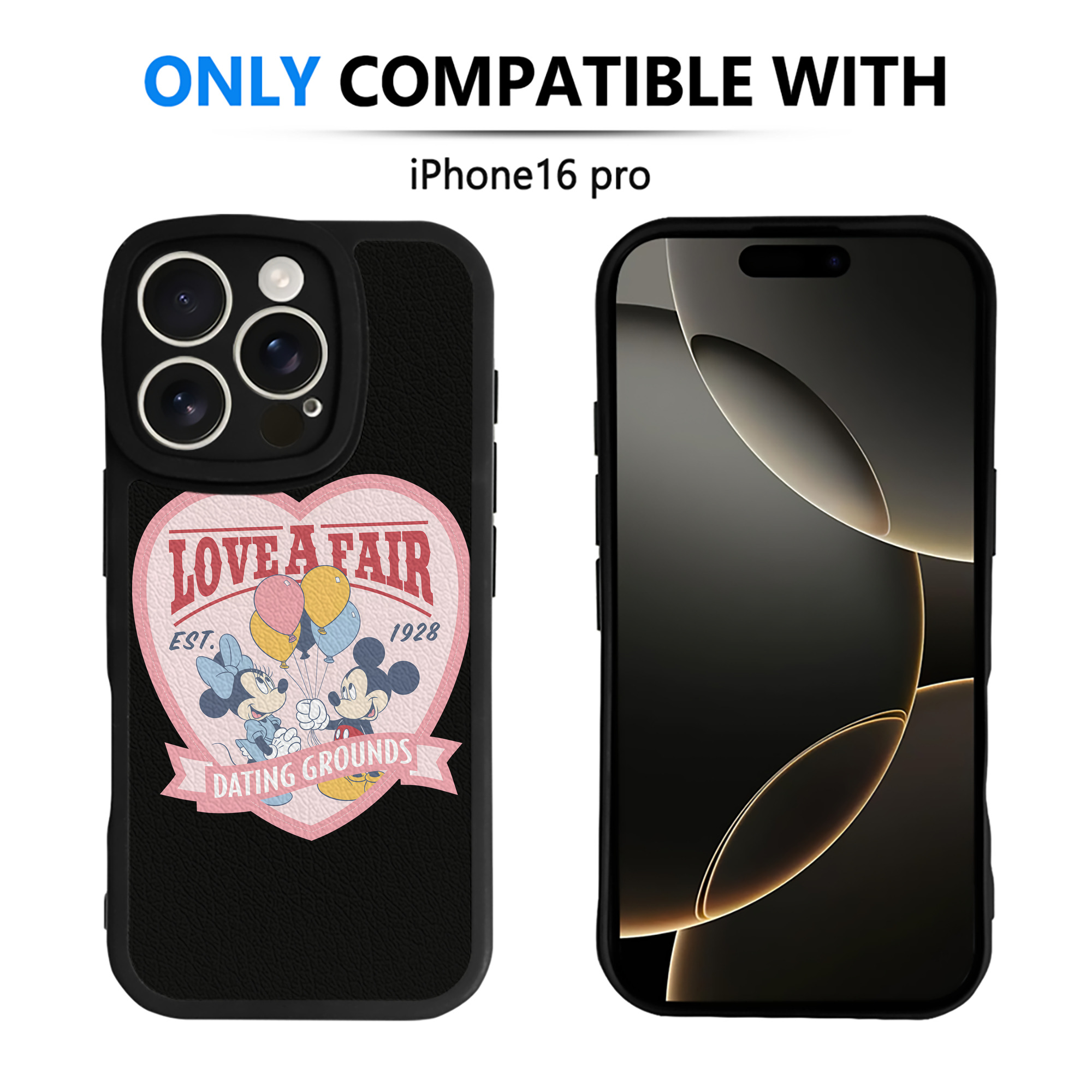 （画像用） ミッキーマウス Mickey Mouse 【iPhone 16シリーズ対応】シリコンスマホケース（レザー調） 材質：シリコン